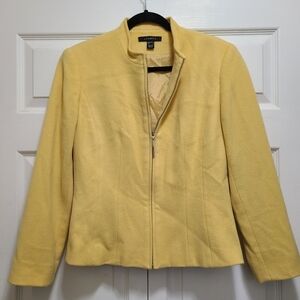 Louben wool cashmere blend  blazer yellow‎ size 8 vintage